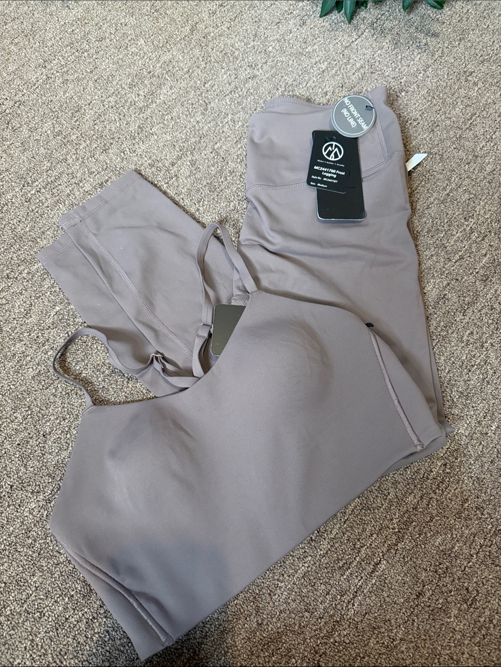 Women’s Workout Set - Matching Top and Leggings Set - Dusty Purple/Mauve